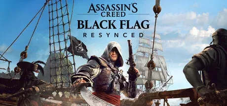 Assassin's Creed Black Flag Resynced artwork showing a pirate ship sailing the Caribbean