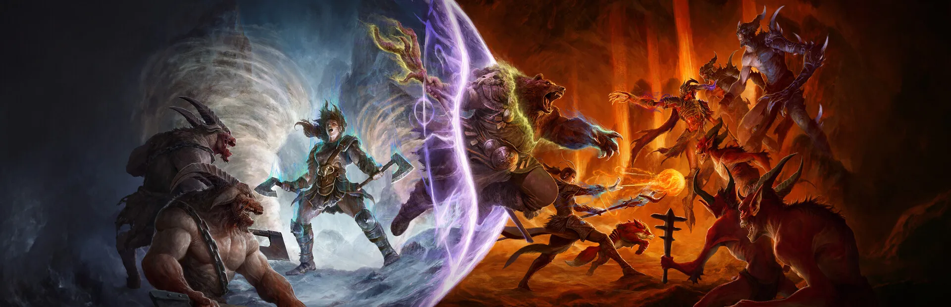 Diablo IV key art showing the game's dark fantasy world, representing the title now broken on Steam Deck